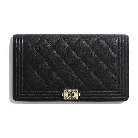 chanel boy wallet black|Long Wallets .